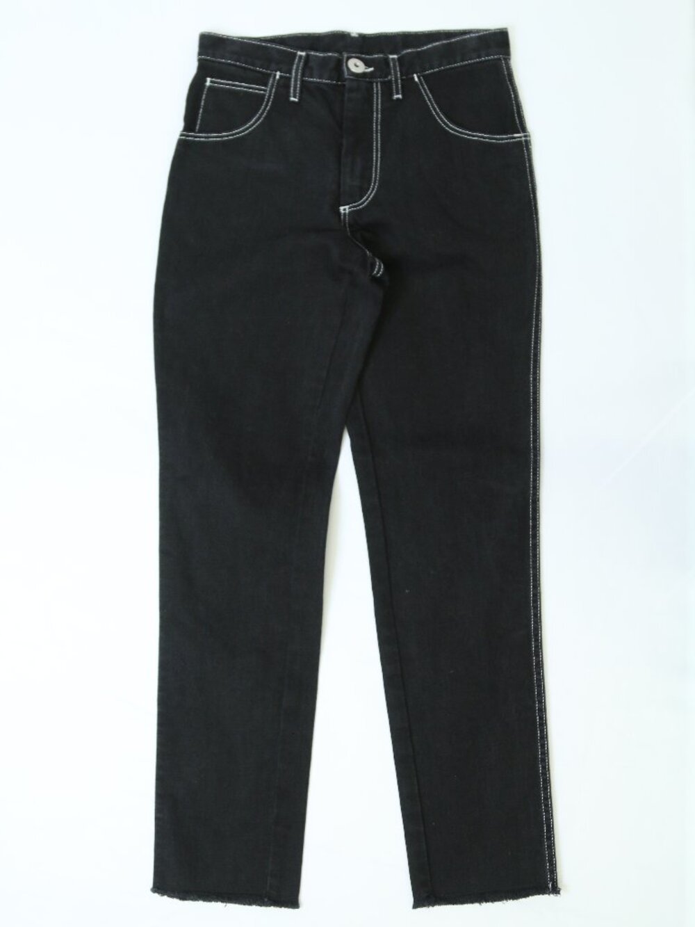 Women's Maison Margiela Black Cut-off Skinny Jeans